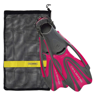 U.S. Divers ProFlex FX Snorkeling Set Size Large Fins with Mesh Bag, Raspberry