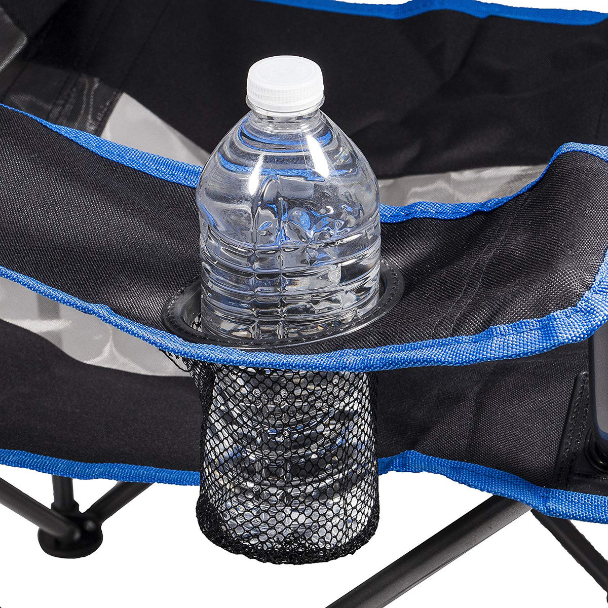 Kelsyus Original Camping Folding Lawn Chair with Canopy, Navy & Gray (Open Box)