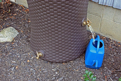 Good Ideas Impressions 50 Gallon Nantucket Rain Barrel Planter, Dark Brown