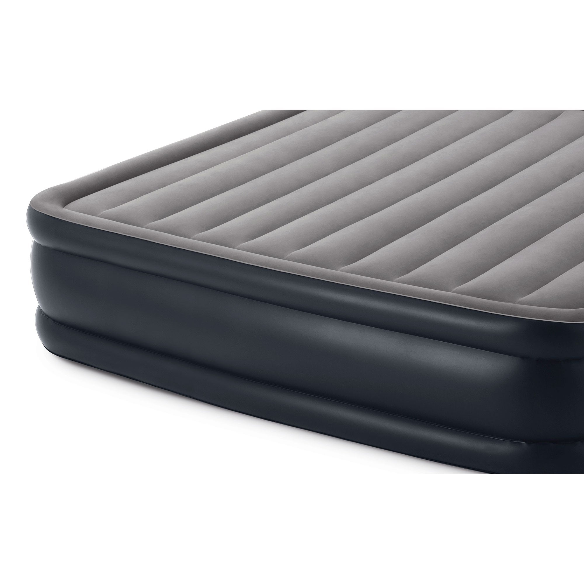 Intex Deluxe Pillow Rest Inflatable 1 King & 1 Queen Air Bed with Built In Pump