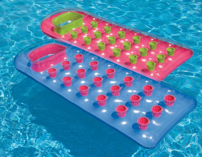 Intex 18 Pocket Swimming Pool Beach Lounge Floating Raft with Pillow (3 Pack)