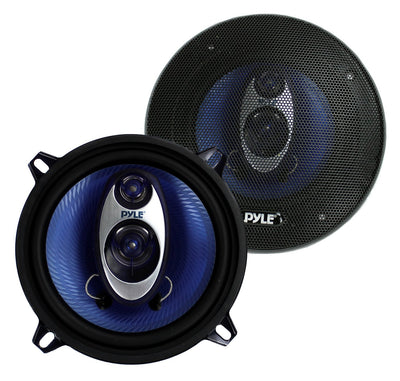 Pyle PL53BL 5.25" 200W 3-Way Car Audio Triaxial Speakers Stereo Blue (Pair)