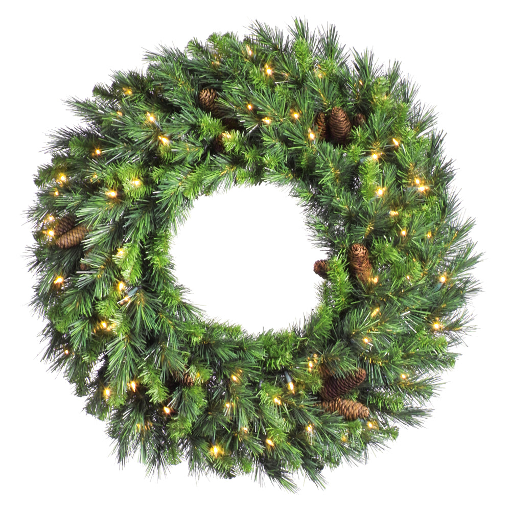 Vickerman Cheyenne Pine 30" Artificial Pre Lit Wreath w/Lights (Open Box) - VMInnovations