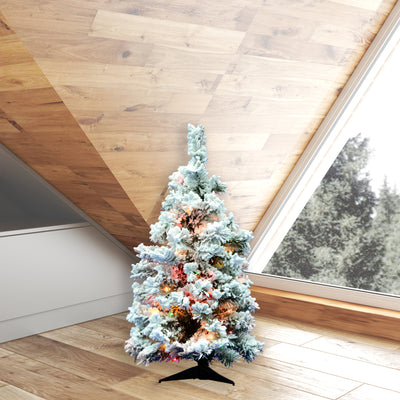 Vickerman Flocked Alaskan 36 Inch Artificial Tree w/ Multicolor Lights(Open Box) - VMInnovations