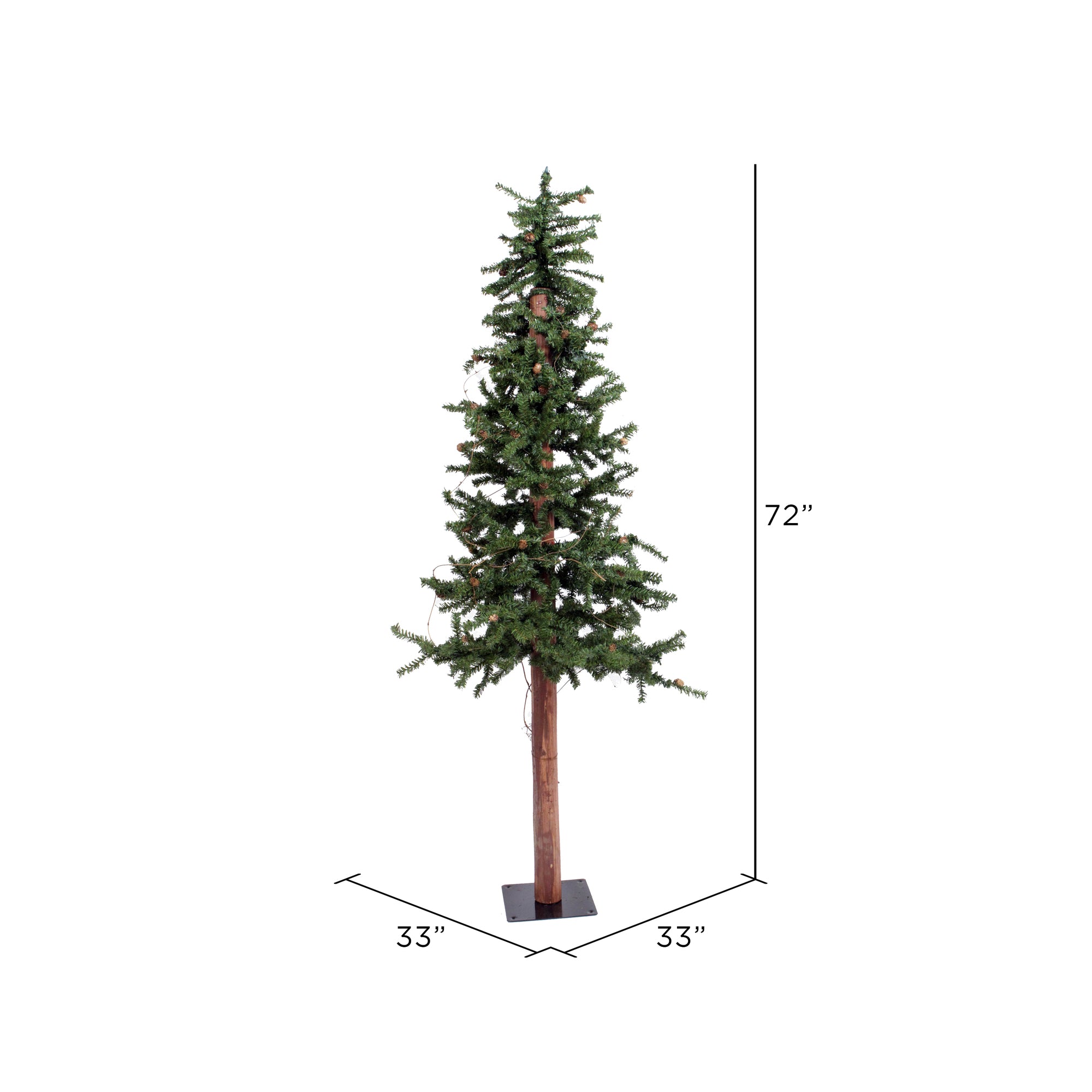 Vickerman 6 Feet Unlit Natural Alpine Artificial Christmas Tree w/ Stand & Pines
