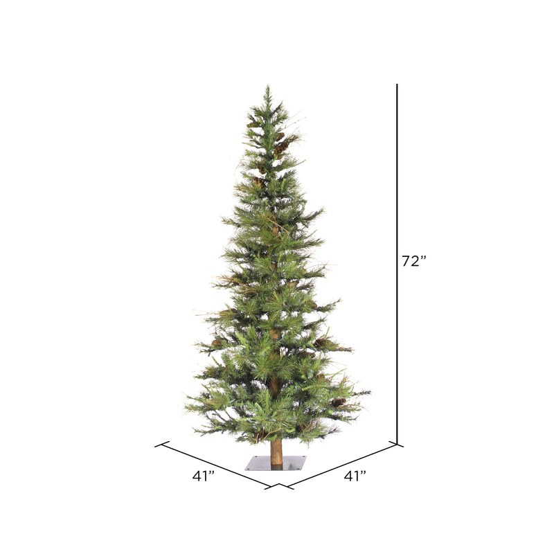 Vickerman Ashland 6 Foot Unlit Slim Pencil Decorative Artificial Christmas Tree