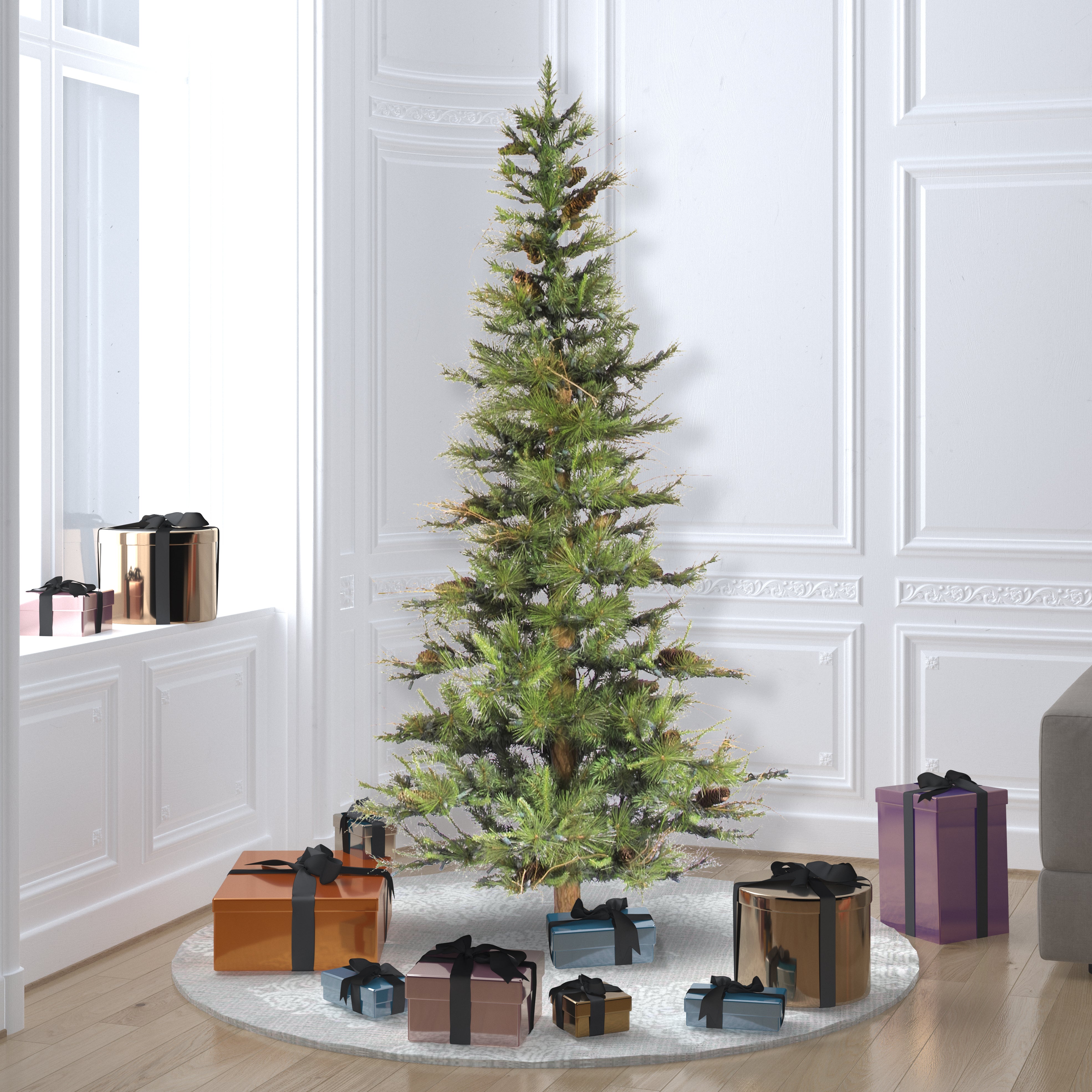 Vickerman Ashland 6 Foot Unlit Slim Pencil Artificial Christmas Tree (Open Box) - VMInnovations