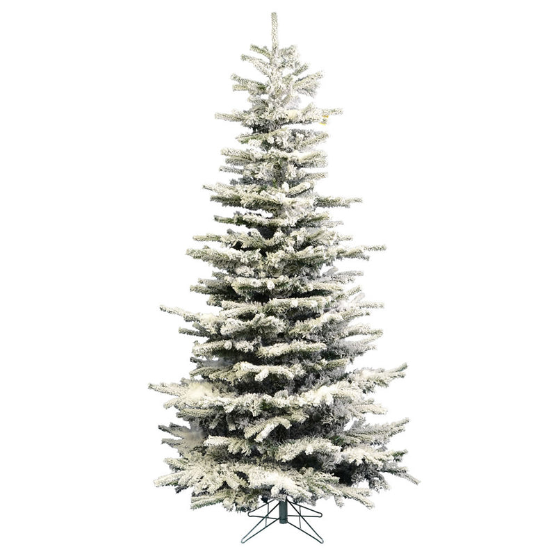 Vickerman Flocked Slim Sierra 6.5 Foot Tall Full Body Artificial Christmas Tree
