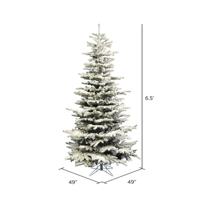 Vickerman Flocked Slim Sierra 6.5 Foot Tall Full Body Artificial Christmas Tree