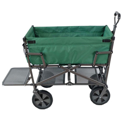 Mac Sports Steel Double Decker Collapsible Yard Cart Wagon, Green (Used)