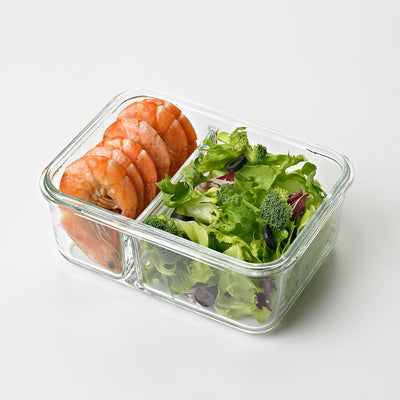 Glasslock Duo 5 Pc Clear Glass Divided Food Storage Containers (Open Box)