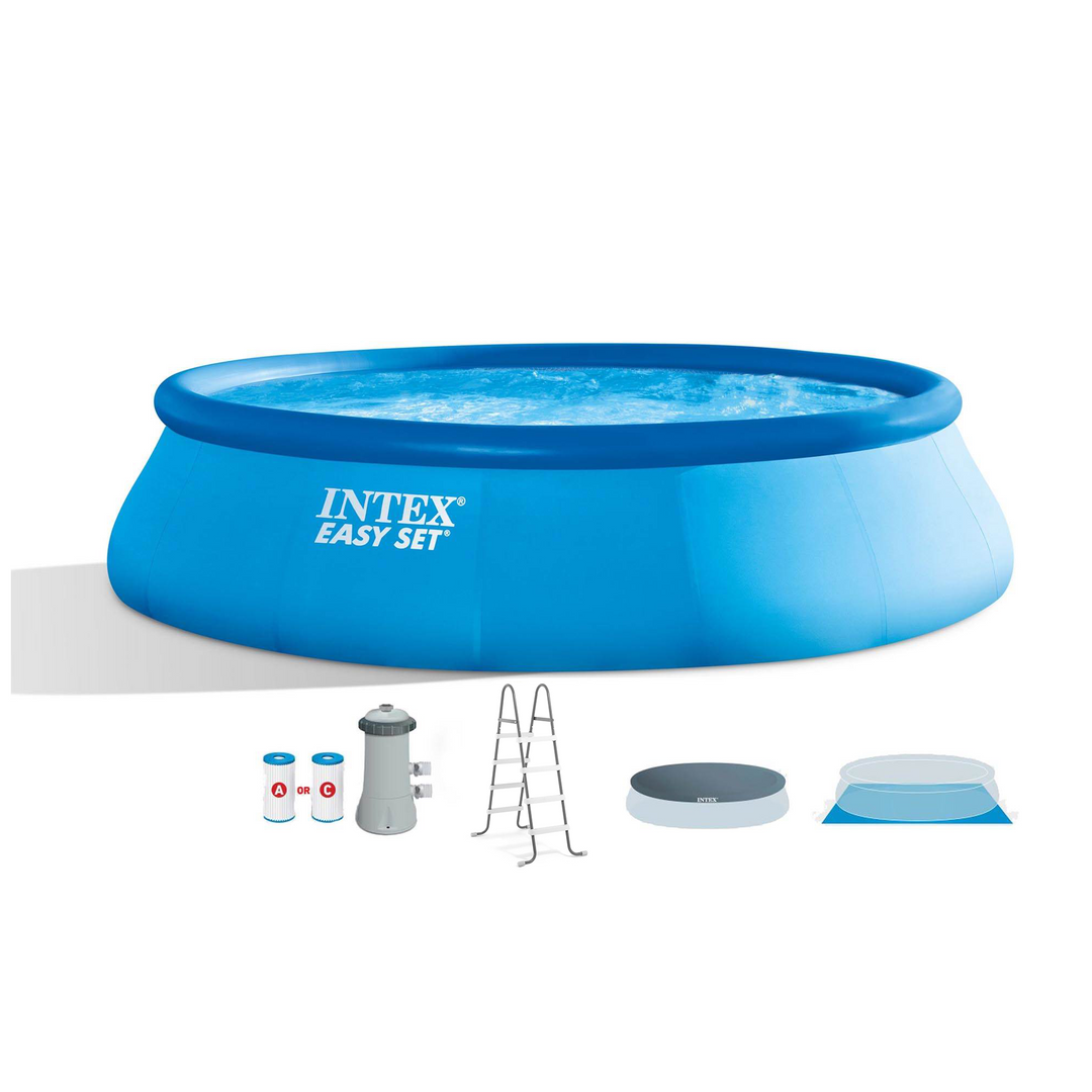 Intex 15ft x 42in Easy Set Up Inflatable Above Ground Pool Set (For Parts)