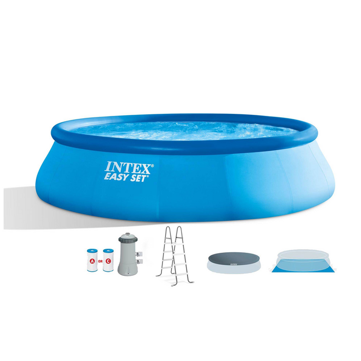 Intex 15ft x 42in Easy Set Up Inflatable Above Ground Pool Set (For Parts)
