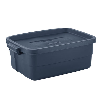Rubbermaid 10 Gallon Stackable Storage Container, Dark Indigo Metallic (16 Pack)