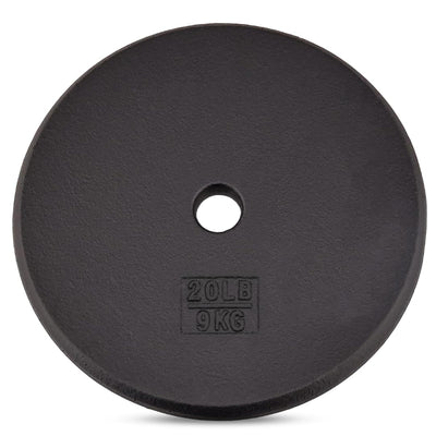 Single Cast Iron Barbell Weight Plate with 1" Center Hole 20 LBS (Open Box)