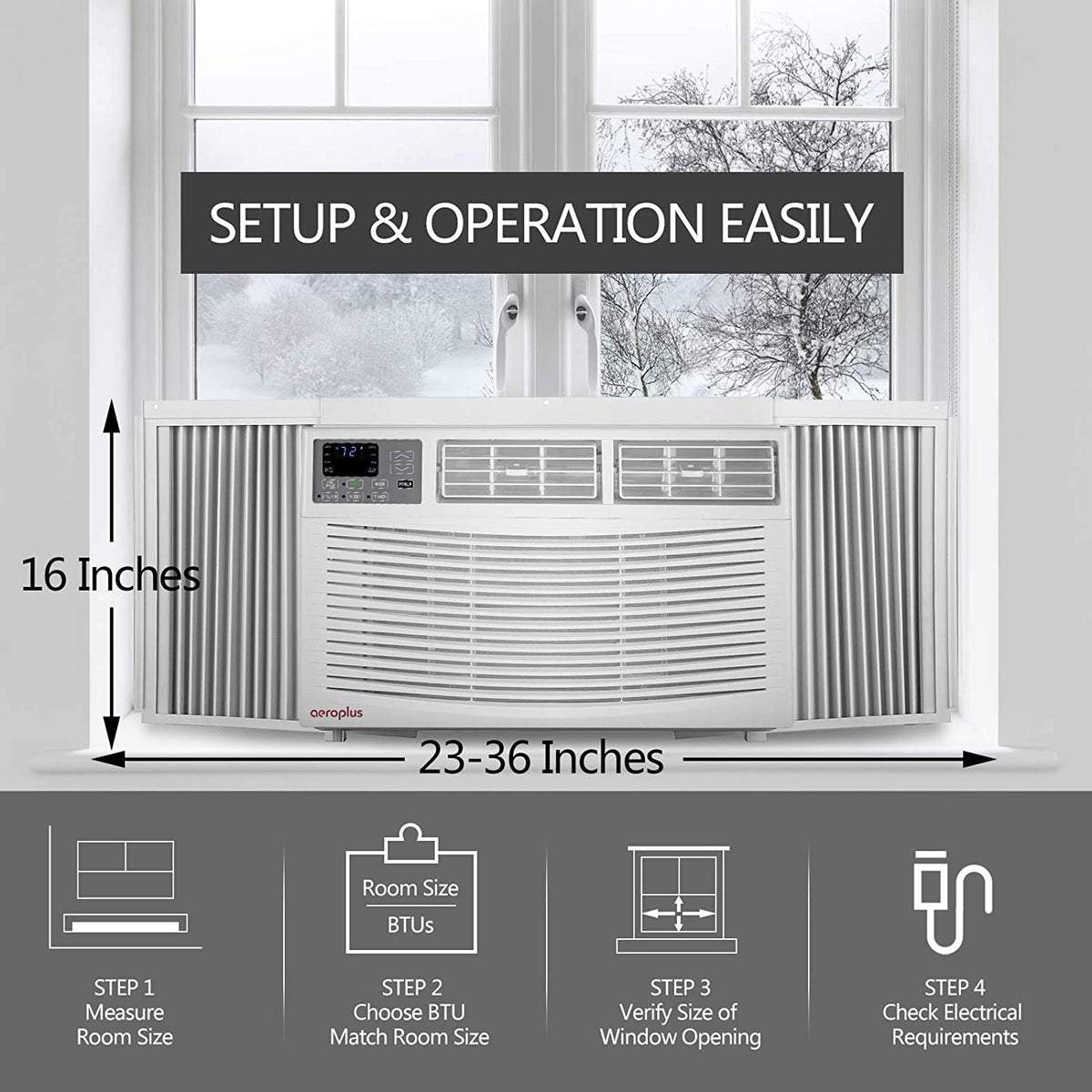 Aeroplus 350 Sq Ft 8000 BTU Window Air Conditioner and Dehumidifier (Used)