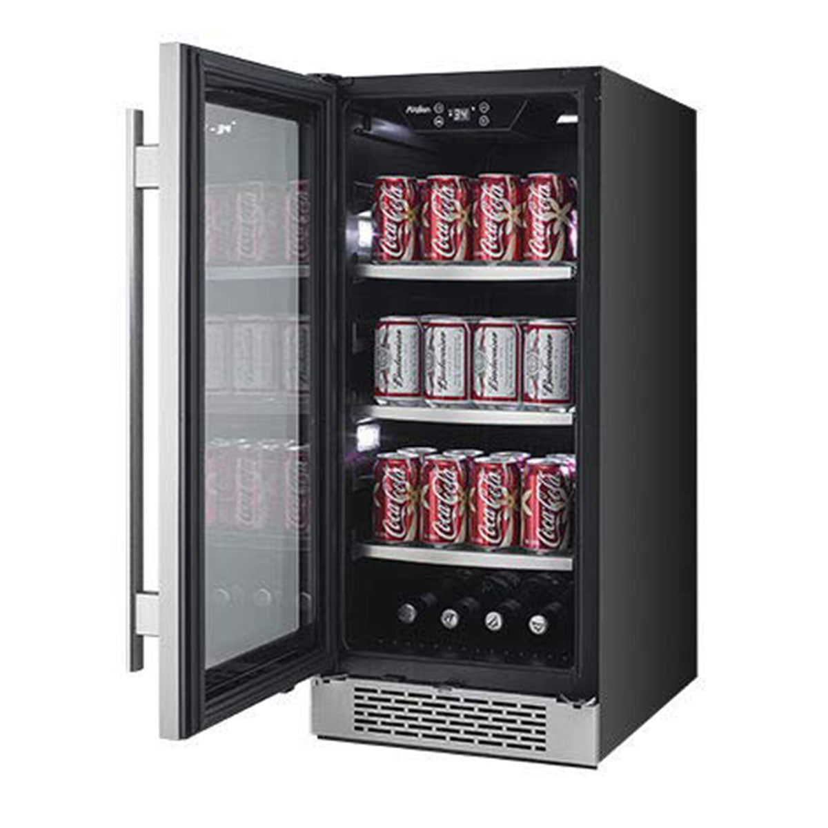 Avallon 15" 86 Can Free Standing Beverage Fridge Cooler, Stainless Steel (Used)