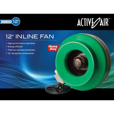 Active Air ACDF12 Ventilation 12 Inch Inline Duct Fan, 969 CFM, Green(For Parts)