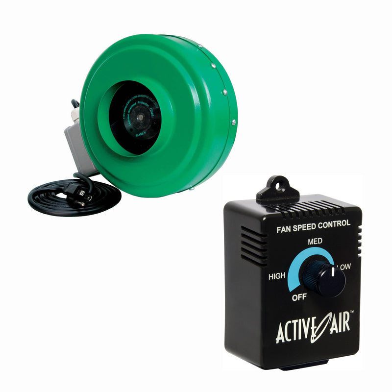 Hydrofarm ACDF6 + ACSC Active Air 6" Inline Duct Fan & Speed Adjuster Controller