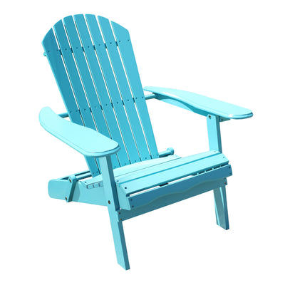 Northbeam Portable Foldable Wooden Adirondack Deck Lounge Chair, Teal (Used)