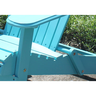 Northbeam Portable Foldable Wooden Adirondack Deck Lounge Chair, Teal (Open Box) - VMInnovations