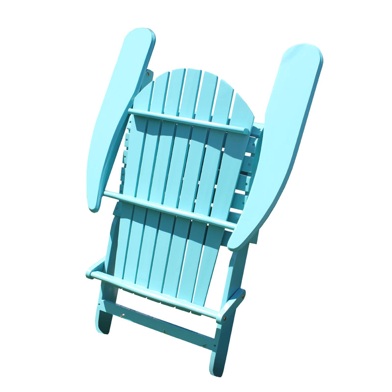 Northbeam Portable Foldable Wooden Adirondack Deck Lounge Chair, Teal (Open Box)