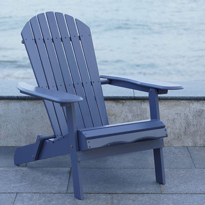 Merry Products Acacia Hardwood Flat Folding Adirondack Patio Chair (Open Box) - VMInnovations