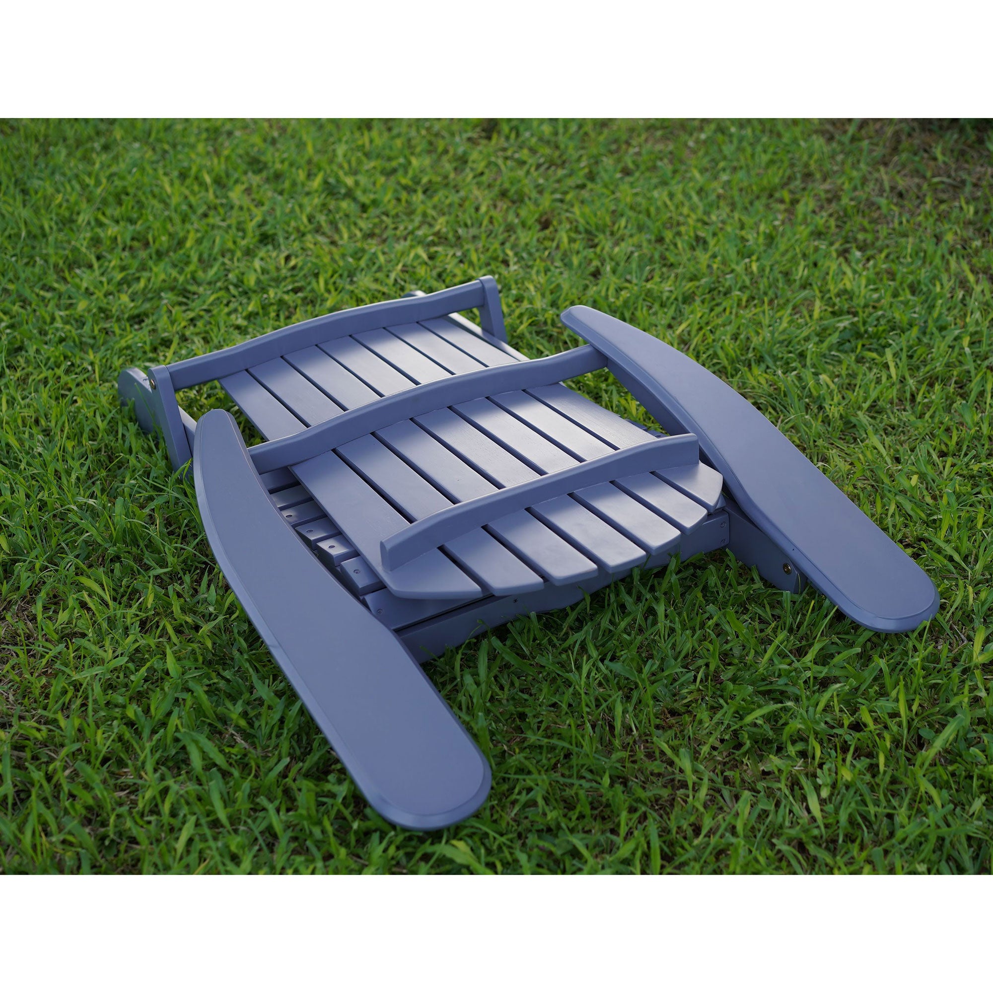 Merry Products Acacia Hardwood Flat Folding Adirondack Patio Chair (Open Box) - VMInnovations