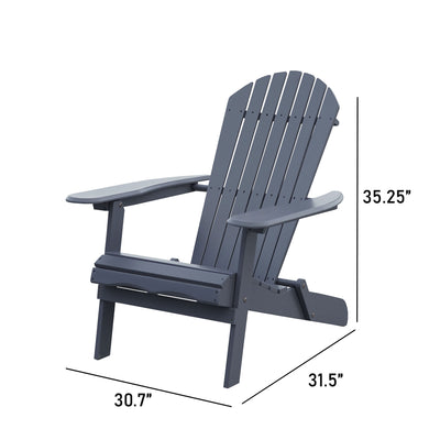 Merry Products Acacia Hardwood Flat Folding Adirondack Patio Chair, Gray (Used)