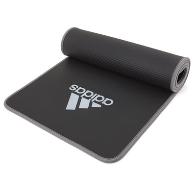 Adidas Training Mat Cushioned Exercise Yoga Mat with Carry Strap, Gray(Open Box)