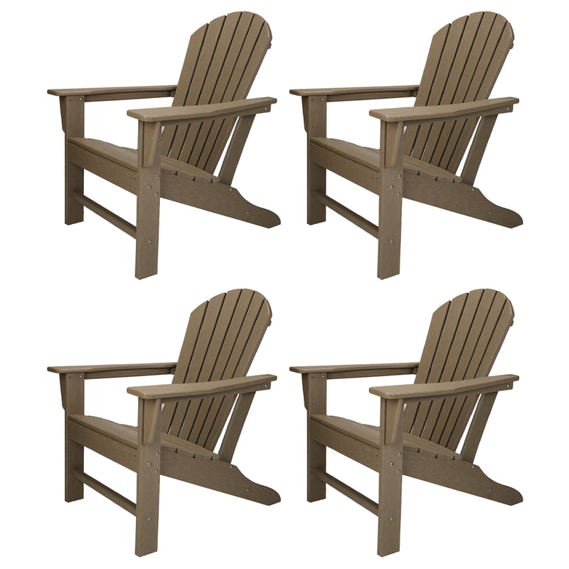 Leisure Classics UV Protected Indoor Outdoor Lounge Deck Chair, Gray (4 Pack)