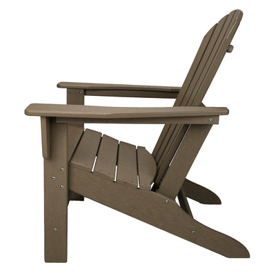 Leisure Classics UV Protected Indoor Outdoor Adirondack Lounge Deck Chair, Taupe