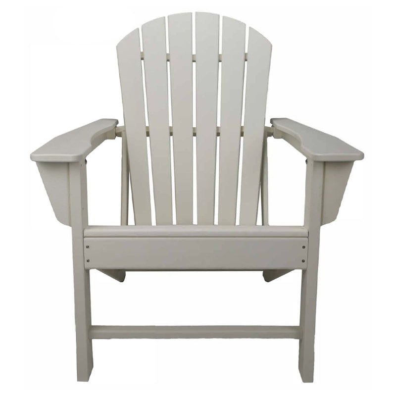 Leisure Classics UV Protected Indoor Outdoor Adirondack Lounge Deck Chair, White