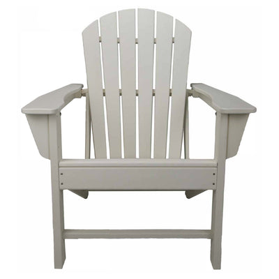 Leisure Classics UV Protected Adirondack Lounge Deck Chair, White (For Parts)