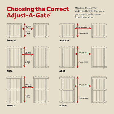 Adjust-A-Gate Steel Frame Gate Kit, 36"-60" Wide Opening Up To 7' High (4 Pack)