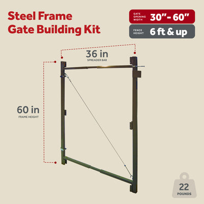 Adjust-A-Gate Steel Frame Gate Building Kit, 36"-60" Wide Opening 7' High (Used) - VMInnovations