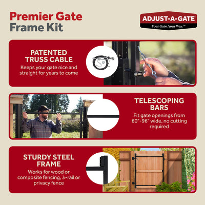 Adjust-A-Gate Steel Frame Gate Building Kit, 60-96" Wide Opening Up To 6' (Used) - VMInnovations
