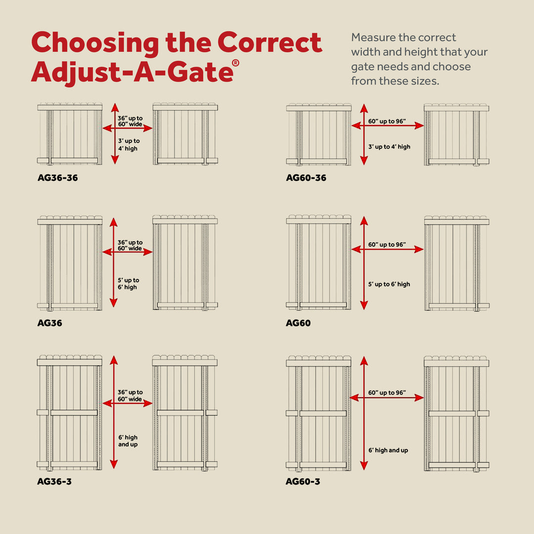 Adjust-A-Gate Steel Frame Gate Kit, 36"-60" Wide Opening Up To 7' High (5 Pack)
