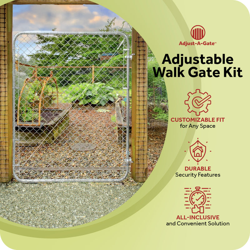 Adjust-A-Gate Fit-Right Adjustable Gate Kit with Round Corner Frame, Gray (Used)