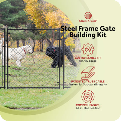 Adjust-A-Gate Fit-Right Adjustable Chain Gate w/Square Corner Frame, Blac (Used)