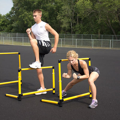 Prism Fitness 12In Tall Smart Fixed-Height Track Workout Hurdles, (6) (Open Box)