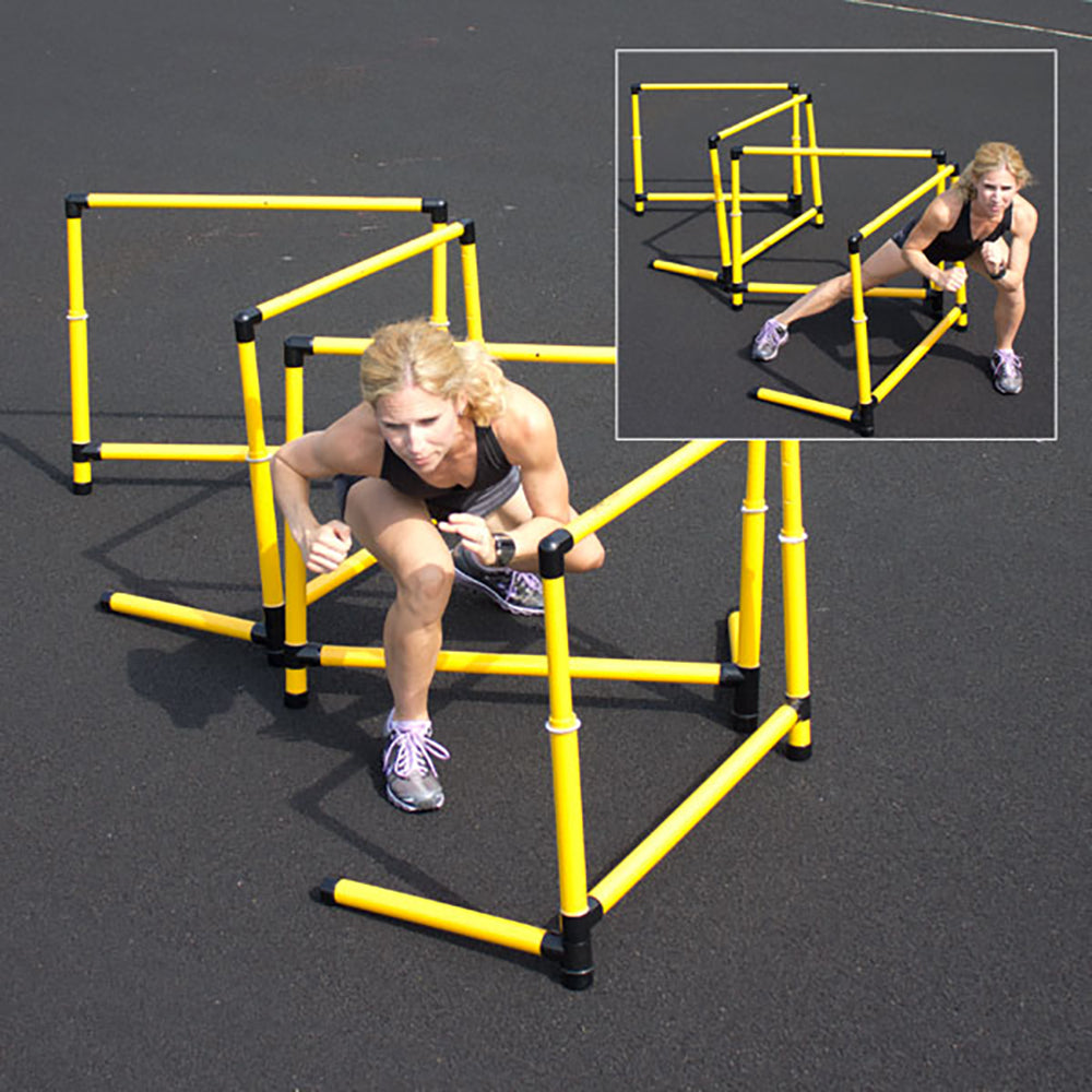Prism Fitness 12In Tall Smart Fixed-Height Track Workout Hurdles, (6) (Open Box) - VMInnovations