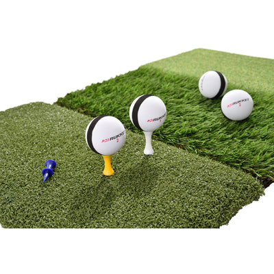 Rukket Sports Tri-Turf Golf Portable Hitting Practice Turf Mat with Tees & Balls