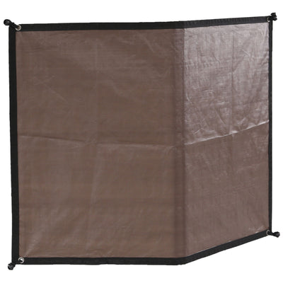 Advantek Pet 8 Foot Dog Gazebo Reversible Wall Sun Shade, Brown/White (Open Box)