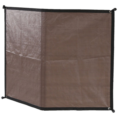 Advantek Pet 8 Foot Dog Gazebo Reversible Wall Sun Shade, Brown/White (Open Box)