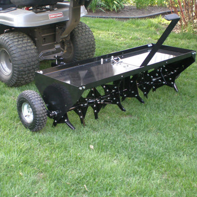 Yard Tuff 48in Tow Behind Mower Tractor Plug Aerator, Universal Hitch(For Parts)