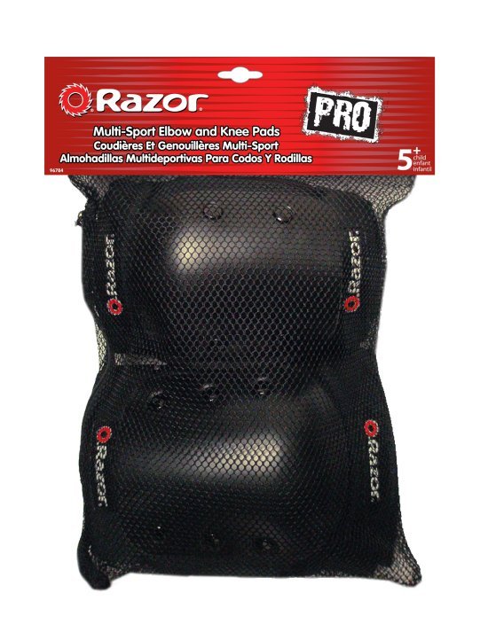 Globber Primo 3-Wheel Kids Kick Scooter Bundle with Razor Elbow Knee Pad Set