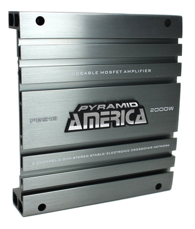 QPower 4 Gauge Wire Kit & Pyramid PB918 2000 Watt 2 Channel Car Audio Amplifier