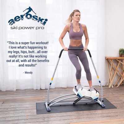 Aeroski 2.0 Ski Fitness Workout Machine with Recoil Spring Resistance, Gray