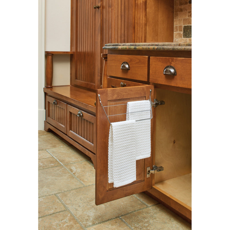 Rev A Shelf 563-32 C Kitchen Vanity Cabinet Door Mount Towel Holder Bar, Chrome (Open Box)